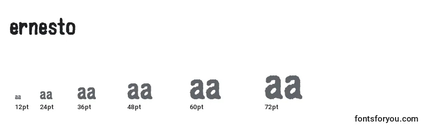 Größen der Schriftart Ernesto