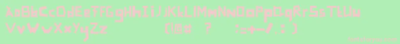 Więcej informacji o czcionce Tapefont Czcionka Tapefont – różowe czcionki na zielonym tle