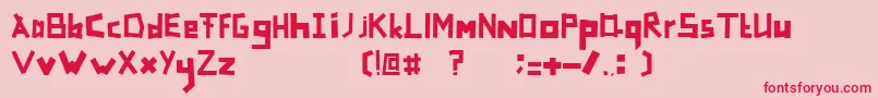 フォントTapefont – ピンクの背景に赤い文字