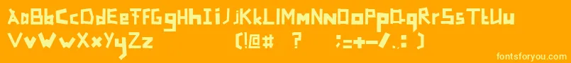 Saiba mais sobre a fonte Tapefont Fonte Tapefont – fontes amarelas em um fundo laranja