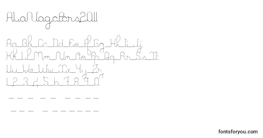 Шрифт ALaNagePers2011 – алфавит, цифры, специальные символы
