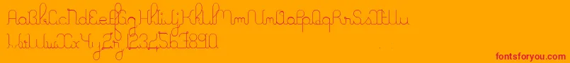 Saiba mais sobre a fonte ALaNagePers2011 Fonte ALaNagePers2011 – fontes vermelhas em um fundo laranja