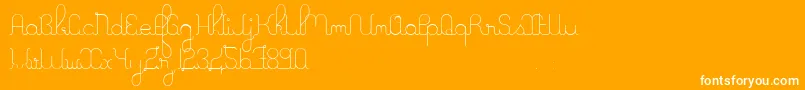 ALaNagePers2011-Schriftart – Weiße Schriften auf orangefarbenem Hintergrund