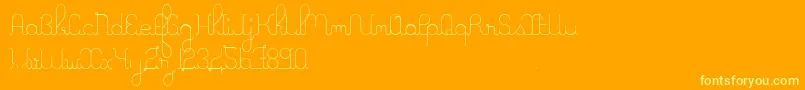 More about ALaNagePers2011 Font ALaNagePers2011 Font – Yellow Fonts on Orange Background