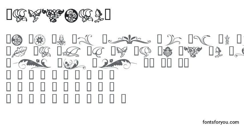 Schriftart Florals2 – Alphabet, Zahlen, spezielle Symbole