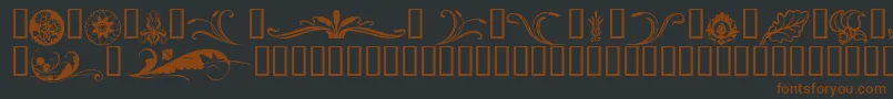 Florals2-Schriftart – Braune Schriften auf schwarzem Hintergrund