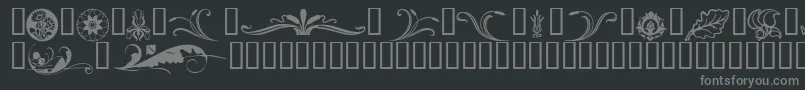 フォントFlorals2 – 黒い背景に灰色の文字