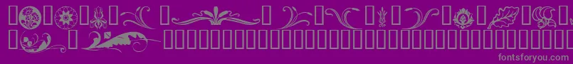 Florals2-Schriftart – Graue Schriften auf violettem Hintergrund