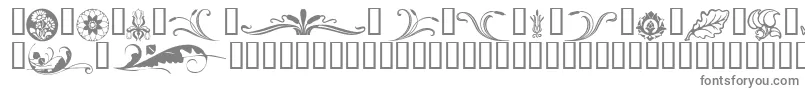 フォントFlorals2 – 白い背景に灰色の文字