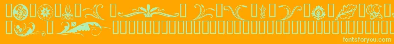 Florals2 Font – Green Fonts on Orange Background