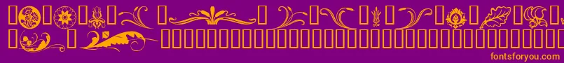 Florals2 Font – Orange Fonts on Purple Background