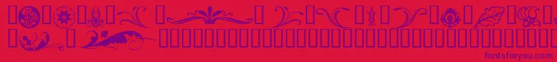 Шрифт Florals2 – фиолетовые шрифты на красном фоне