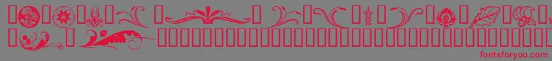 Florals2 Font – Red Fonts on Gray Background