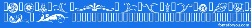 fuente Florals2 – Fuentes Blancas Sobre Fondo Azul