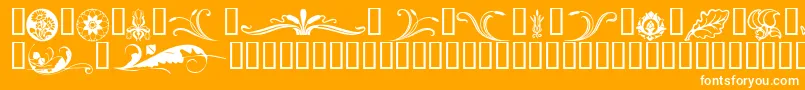 Fonte Florals2 – fontes brancas em um fundo laranja