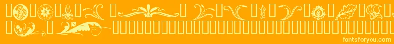 Florals2 Font – Yellow Fonts on Orange Background