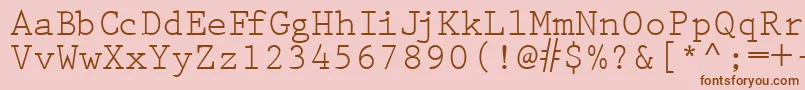 PrestigetwoRegular Font – Brown Fonts on Pink Background
