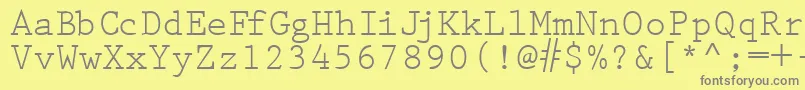 フォントPrestigetwoRegular – 黄色の背景に灰色の文字