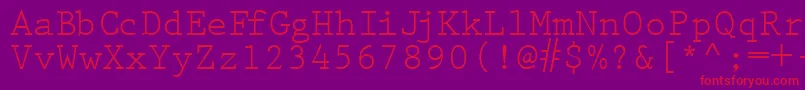 PrestigetwoRegular Font – Red Fonts on Purple Background