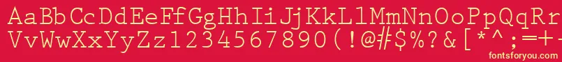 PrestigetwoRegular Font – Yellow Fonts on Red Background