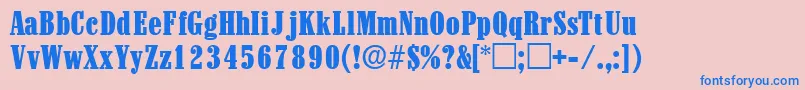 Police QuesadadisplaysskRegular – polices bleues sur fond rose
