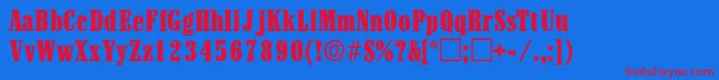 QuesadadisplaysskRegular Font – Red Fonts on Blue Background