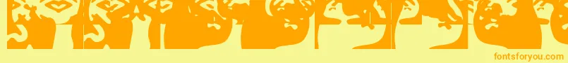 Police Obeyrorschach – polices orange sur fond jaune