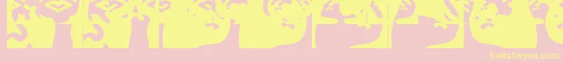 Obeyrorschach-Schriftart – Gelbe Schriften auf rosa Hintergrund