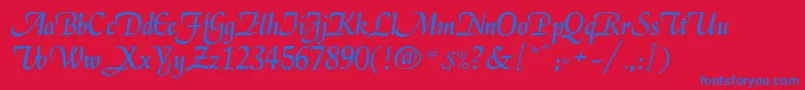 フォントEnigma – 赤い背景に青い文字