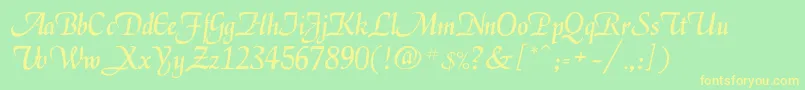 Enigma-Schriftart – Gelbe Schriften auf grünem Hintergrund