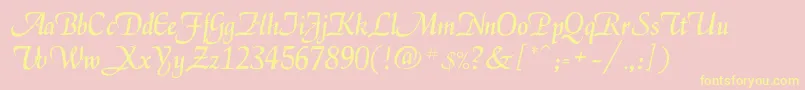 Enigma Font – Yellow Fonts on Pink Background