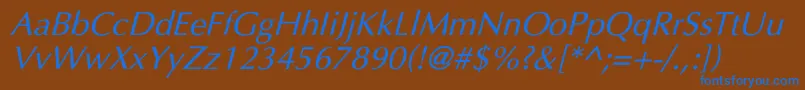 UltimaItalic Font – Blue Fonts on Brown Background