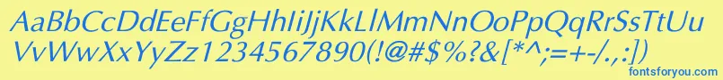 UltimaItalic Font – Blue Fonts on Yellow Background