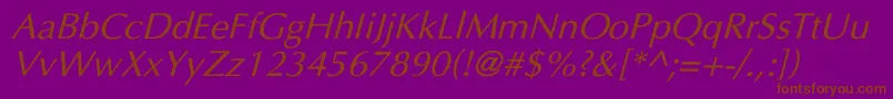 Police UltimaItalic – polices brunes sur fond violet