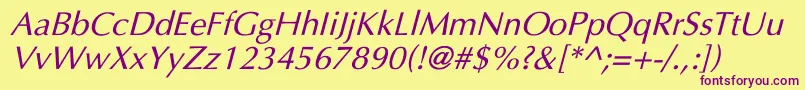 UltimaItalic Font – Purple Fonts on Yellow Background