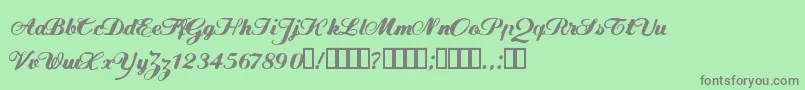 FlwScript Font – Gray Fonts on Green Background