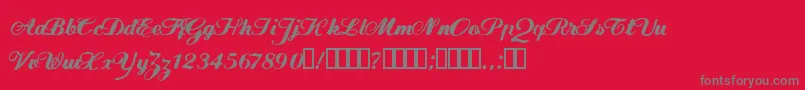 FlwScript Font – Gray Fonts on Red Background