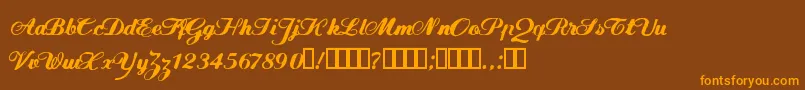 FlwScript Font – Orange Fonts on Brown Background