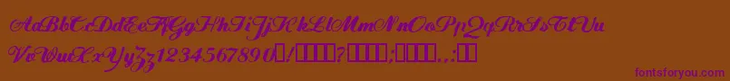Шрифт FlwScript – фиолетовые шрифты на коричневом фоне