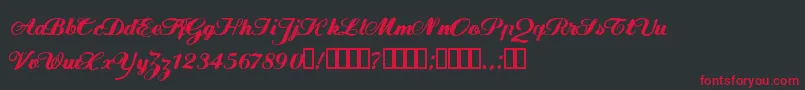 FlwScript Font – Red Fonts on Black Background