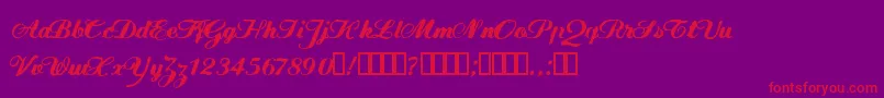 fuente FlwScript – Fuentes Rojas Sobre Fondo Morado