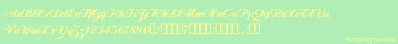 Шрифт FlwScript – жёлтые шрифты на зелёном фоне