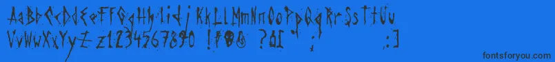 フォントAgresivefont – 黒い文字の青い背景