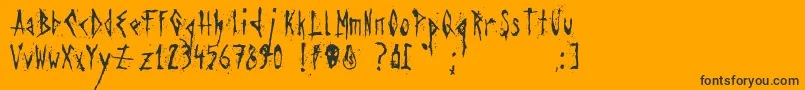 Agresivefont-Schriftart – Schwarze Schriften auf orangefarbenem Hintergrund