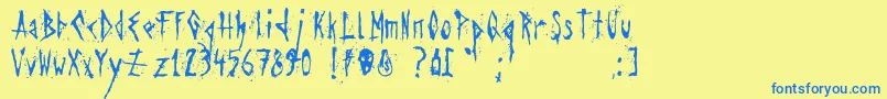 Agresivefont Font – Blue Fonts on Yellow Background