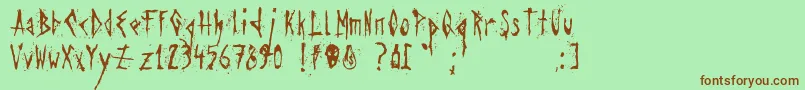 Шрифт Agresivefont – коричневые шрифты на зелёном фоне