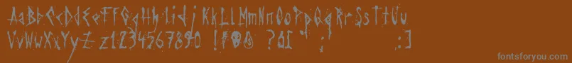 フォントAgresivefont – 茶色の背景に灰色の文字