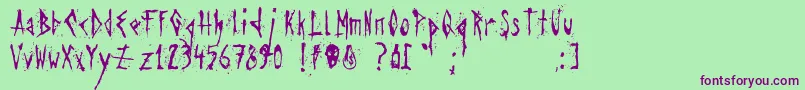 Шрифт Agresivefont – фиолетовые шрифты на зелёном фоне