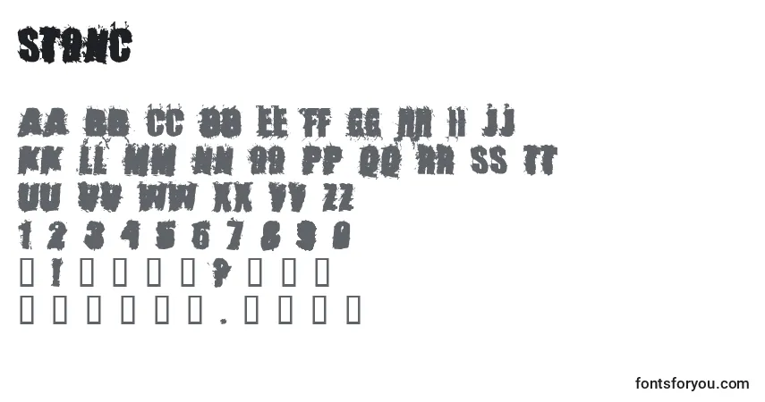 Schriftart Stonc – Alphabet, Zahlen, spezielle Symbole