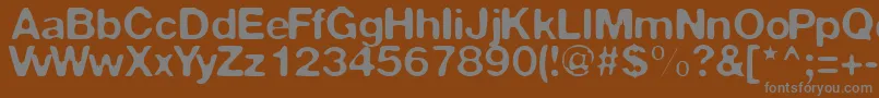 フォントWarp1 – 茶色の背景に灰色の文字